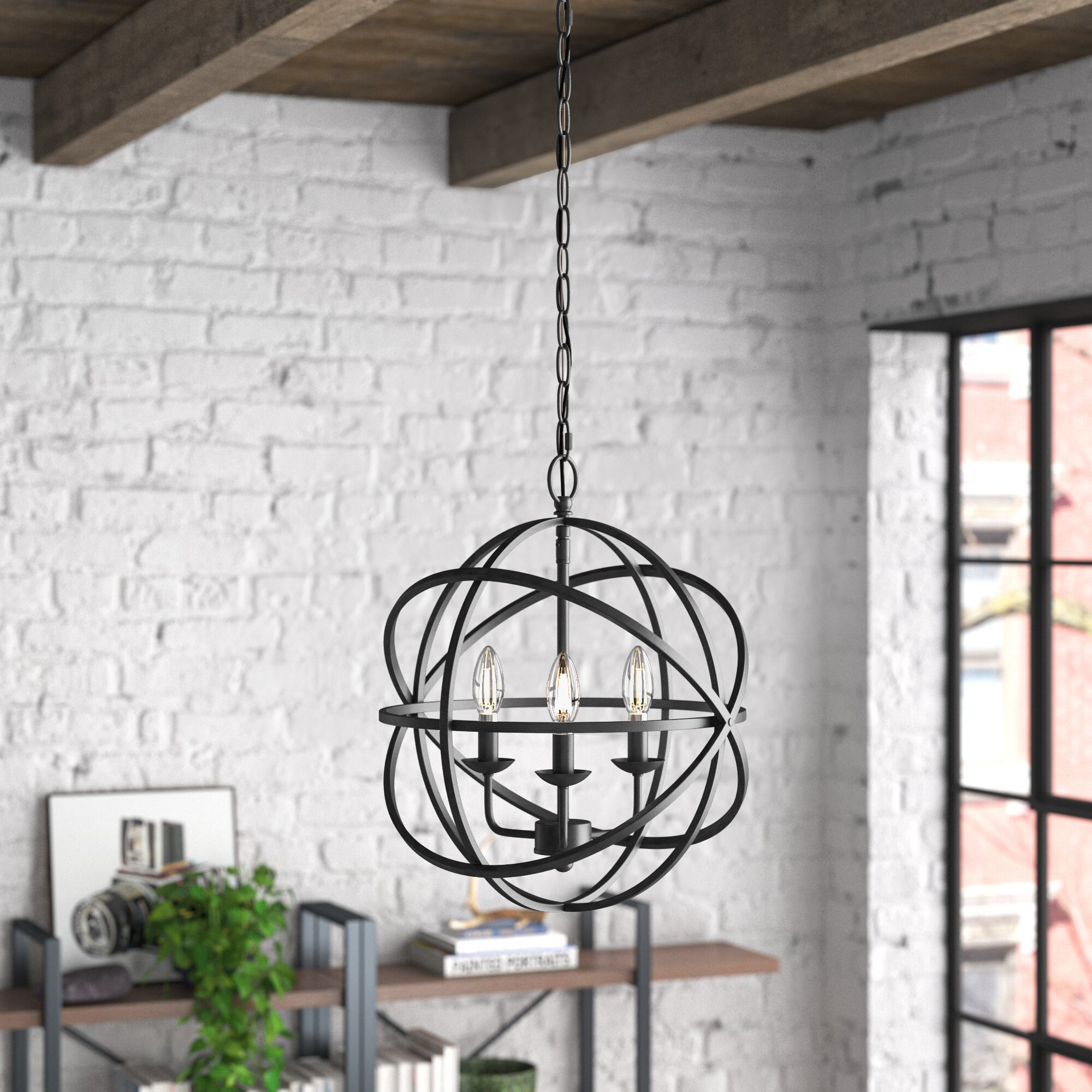 Laurel Foundry Modern Farmhouse Myer 3 Light Geometric Cage Chandelier Reviews Wayfair
